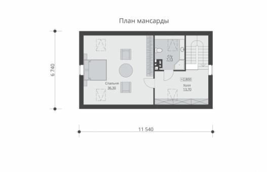 Гостевой дом с мансардой, большим гаражом и навесом на два автомобиля